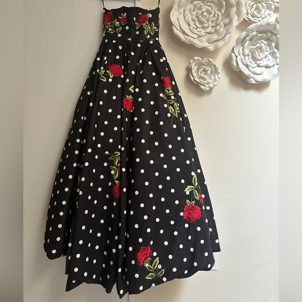 Sherri Hill Size 0 Rose Polka Dot High-Low Prom Gown – Fun, Flirty🌹✨ - Picture 7 of 7